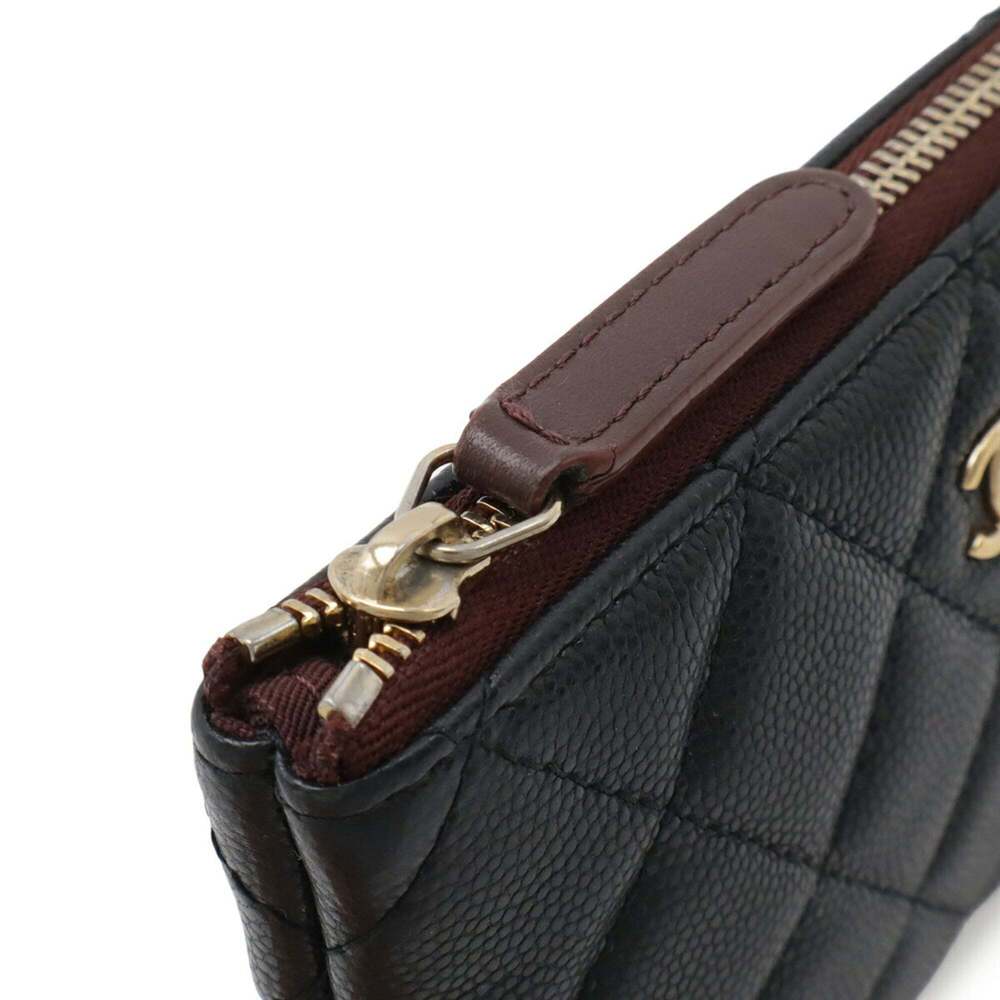 CHANEL Black Caviar Leather Logo Pouch - Picture 5 of 8